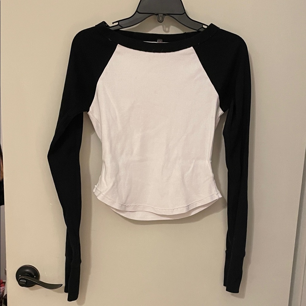 FP Movement by Free People Black and White Long Sleeve Top